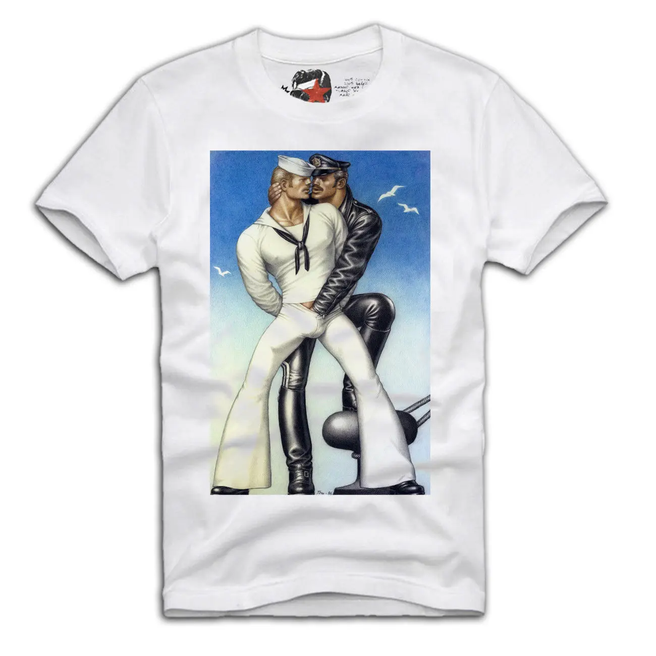 

E1SYNDICATE T-SHIRT LGBT GAY SCHWUL TOM OF FINLAND SAILOR MATROSE COPS KING A491Cool Casual pride t shirt men Unisex