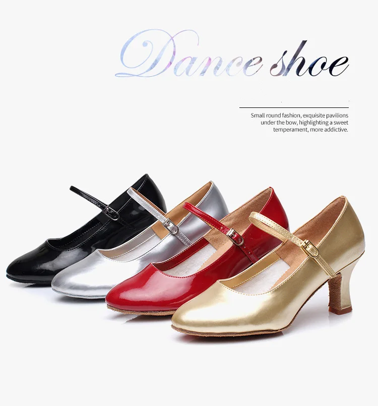 

New Comfortable PU Latin Dance Shoes Tango Chacha Samba Ballroom Dancing Shoes for Women/Ladies/Girls 4 Color Heel 5/7cm A149