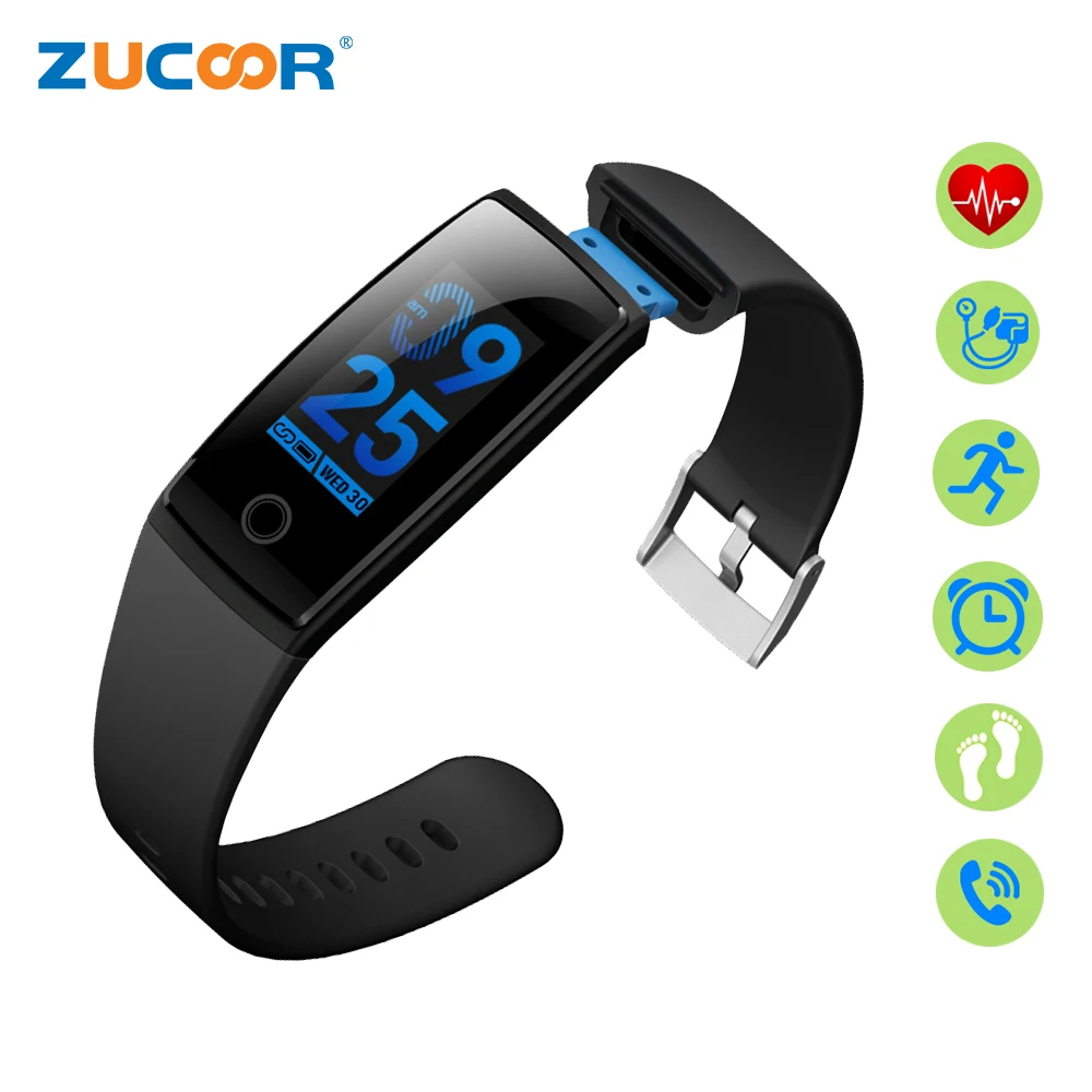 ZUCOOR Smart Bracelet Blood Pressure Wristband Bangle Pedometer Fitness Tracker Heart Rate Monitor Electronics Smartband For Men |