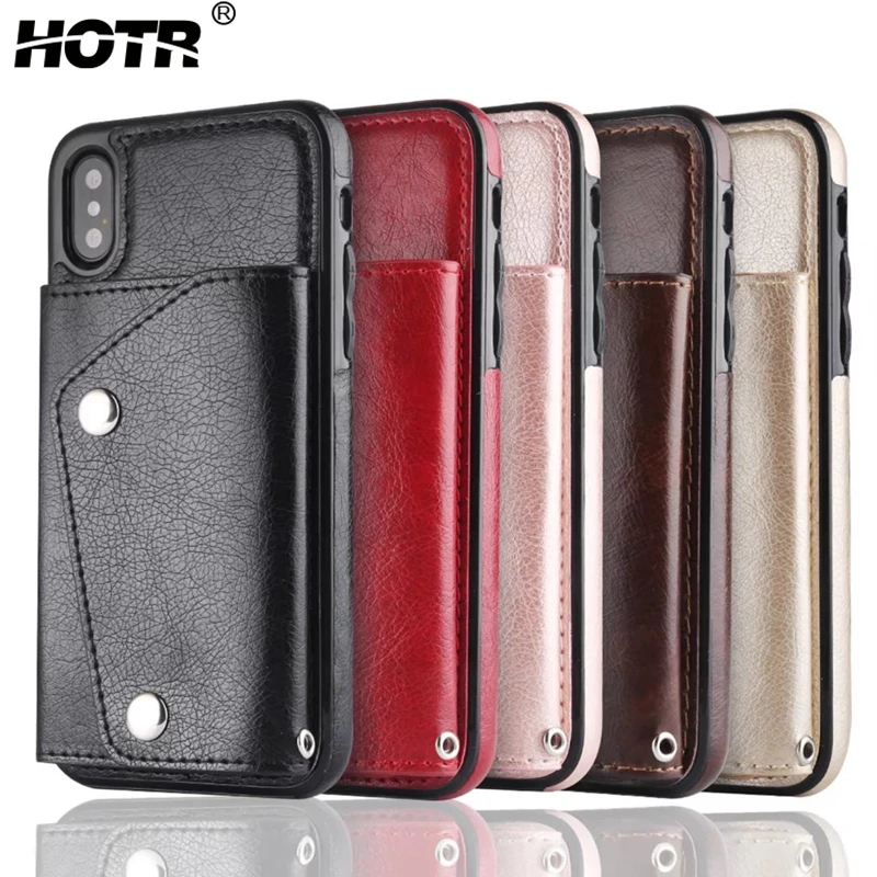 for iphone 8 7 6 Plus Leather Wallet Flip Case XS Max XR X Card Stand Phone Bag Magnetic Cover | Мобильные телефоны и