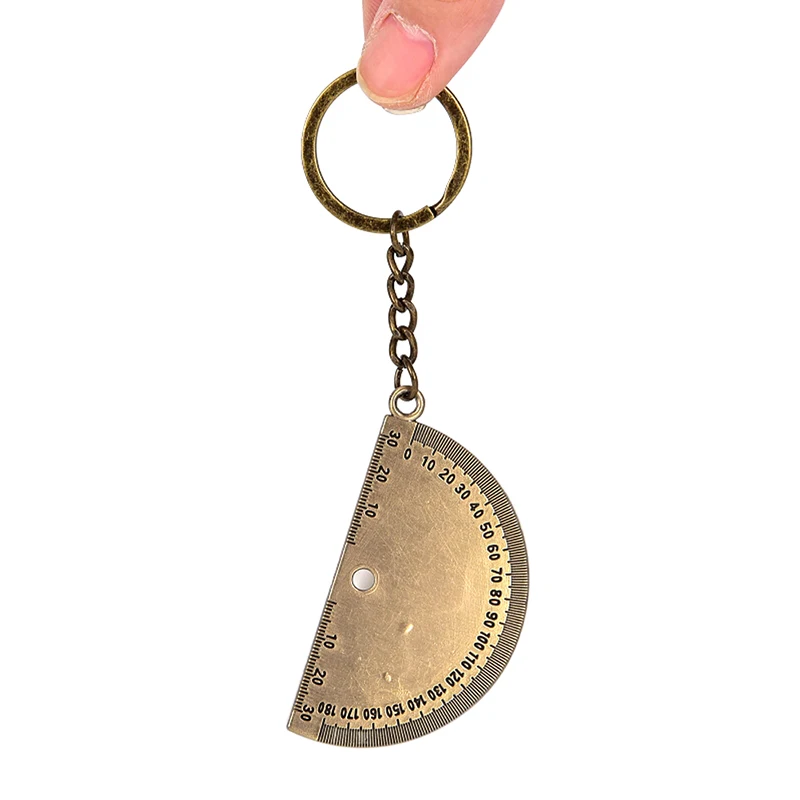 

Mini Protractor Key Chain 180 Degrees Square Car Keyring Keychain