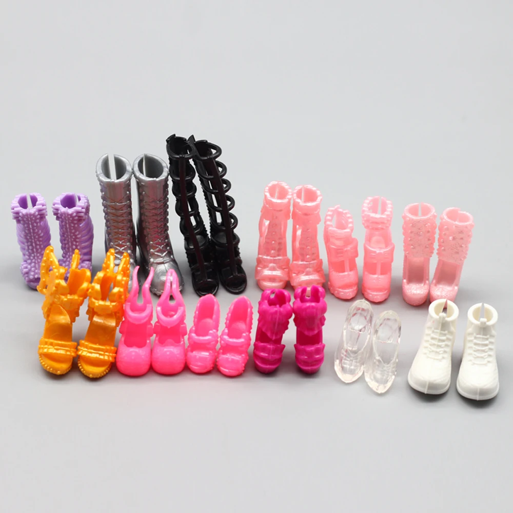 10 пар/лот, разноцветные модные сандалии для кукол, обувь для Барби, Одежда для кукол, нарядная партия, рождественский подарок для девочек