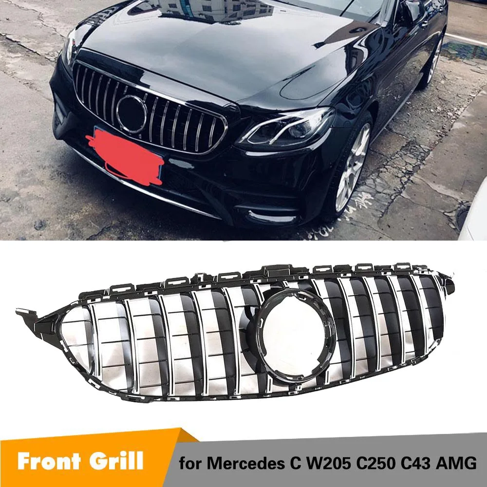 Подходит для нового C class W205 GT R GTR решетка C180 C200 C250 C300 без эмблемы-19 с/без камеры