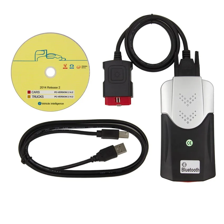 TCS CDP DS 2014 R2 Bluetooth Green PCB Board OBD2 OBD Free Keygen Cars and Trucks