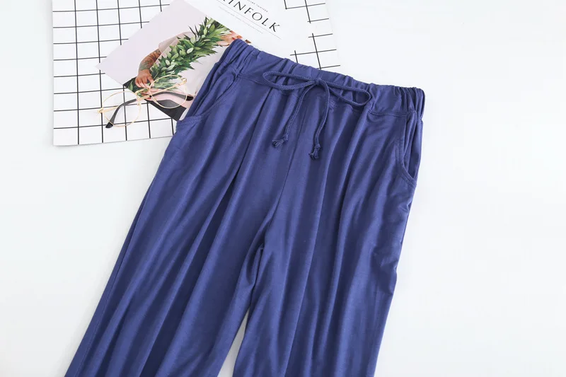 2019 сезон: весна-лето новый модал для женщин домашние брюки для девочек сна Lounge пижамы брюки Пижама мотобрюки
