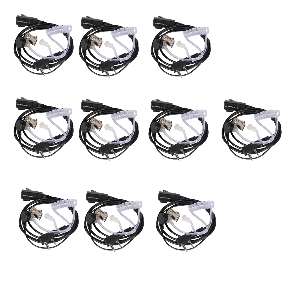 

10PCS Walkie Talkie Headset Baofeng Accessories Air Acoustic Tube Headset Earpiece for Radio 888S UV5R UV82 Zastone X6 V77 KDC1