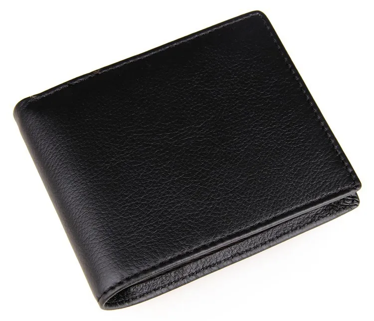 Fashion Mens Gentleman Black Real Genuine Leather Bifold Men s Wallet Purse Driver License ID Card
