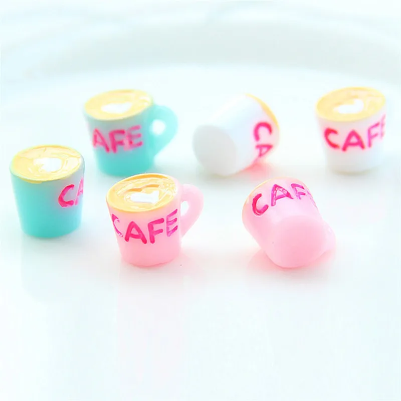 5pcs DIY Craft Kawaii Resin Coffee Cup Simulation 3D Miniature Art Flatback Cabochon Home Decoration