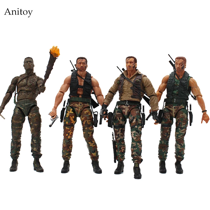 

NECA Predator 30th Anniversary Jungle Extraction Disguise Dutch Jungle Hunters PVC Action Figure Collectible Model Toys 18cm