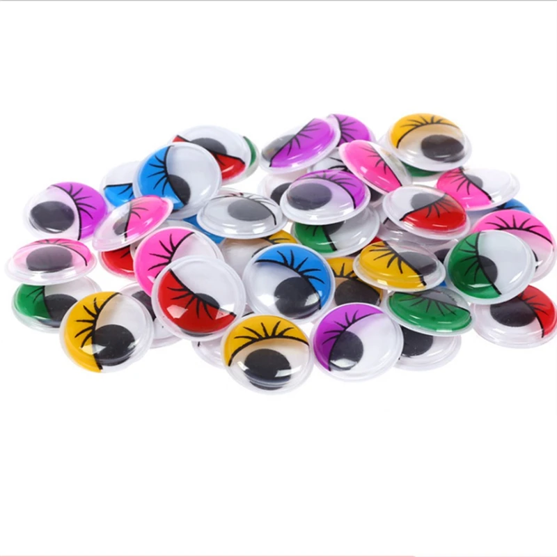 50pcslot Adhesive Active Eyes Colored Creative Hand-made DIY Craft Supplies Eyelashes Eyeball Stickers Clay Accessories (5)