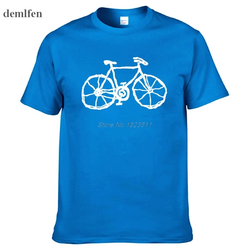 Cycl велосипедная Модная уникальная классическая мужская футболка с круглым воротником и коротким рукавом, дизайнерские Забавные футболки - Цвет: blue