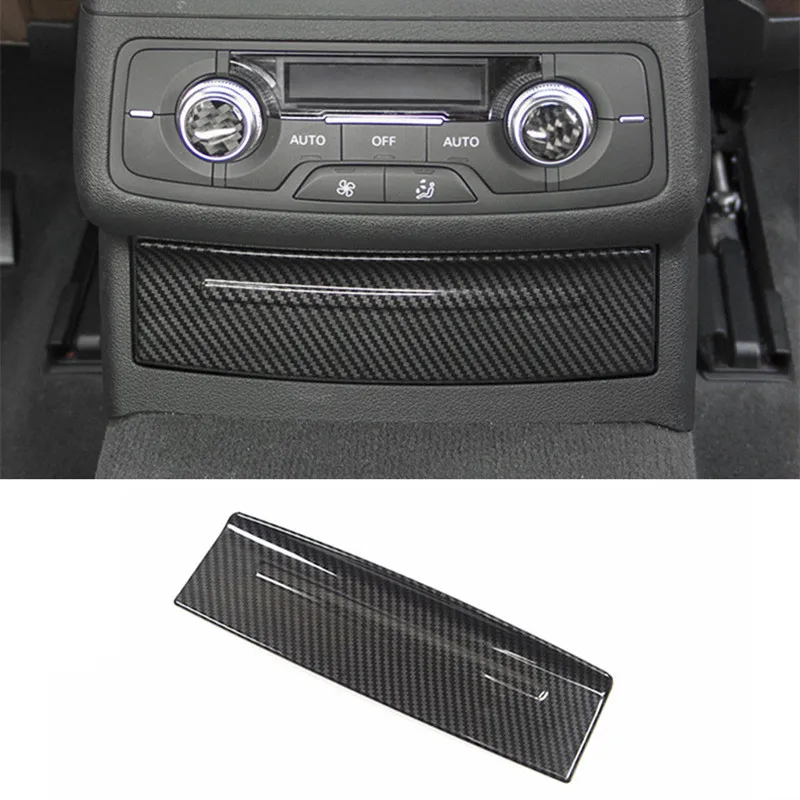 

Carbon Fiber Color AC Air Conditioning Outlet Strip Cigarette Lighter Cover Trim Car Sticker For Audi A6 C7 Interior Accessories