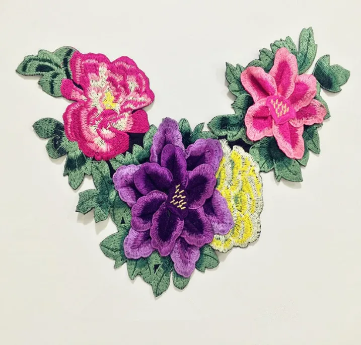 1 pcs Good Quality Large Flower Embroidery Applique Water soluble