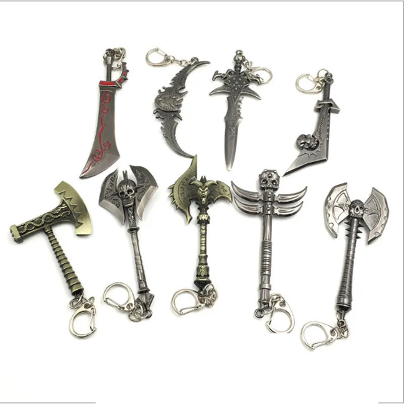 Gioco Wow Modello Di Arma Portachiavi Frostmourne Lich King Testa Di Leone Spada Coltello Ciondolo Llaveros Portachiavi Gioielli Regali 12Cm