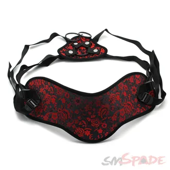 SMSPADE Plus Size, Beginner's Red and Black Strap On Dildo Harness Adjustable,For Lesbian Gay Adult Game Harness Sex Product 1