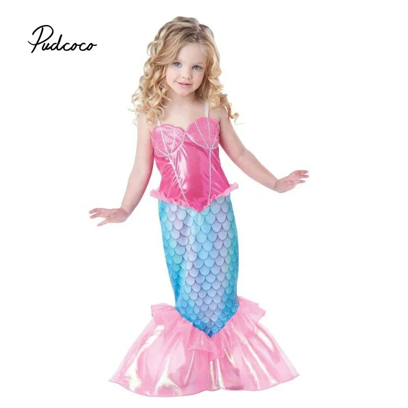 Pudcoco Baby Girls Clothes The Little Mermaid Ariel Kids Girls Dresses Princess Cosplay Halloween Costume