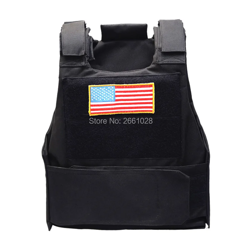 Tactical Police Plate Carrier Vest w/US Flag Patch Outdoor Vests