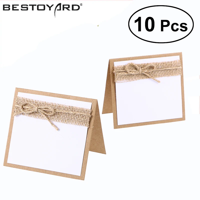 

10pcs Guest Party Name Table Place Cards With Rustic Wedding Table Numbers Vintage Wedding Decoration