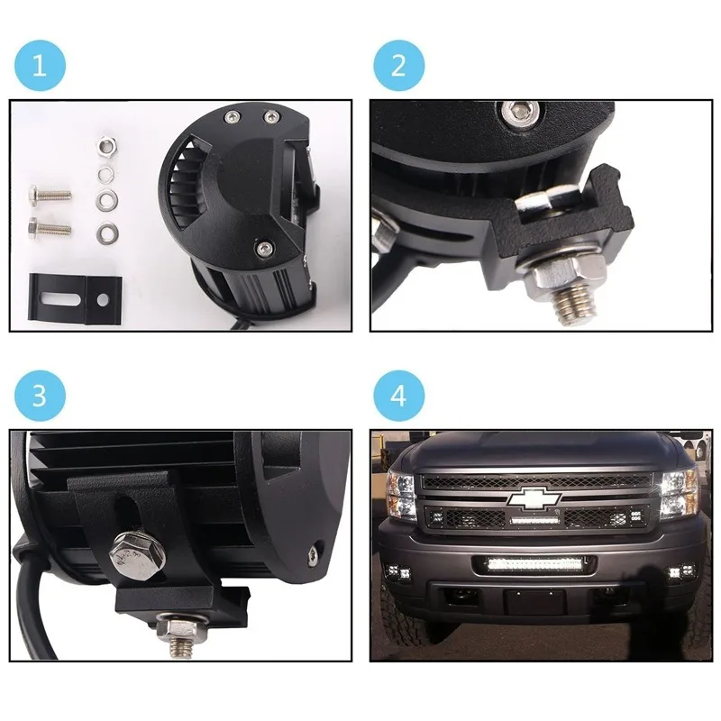 18W CREE Flood LED Pods LED Work Lights Driving Fog Lights for Off-road, Truck, Car, ATV, SUV,