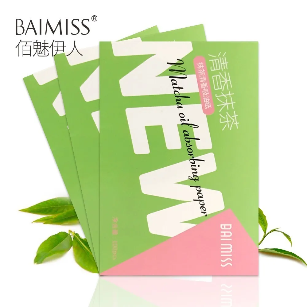 

BAIMISS Matcha Absorbent Face Paper Oil Control Tool Deep Cleanser Black Head Remover Acne Treatment Facial Care 300ppcs