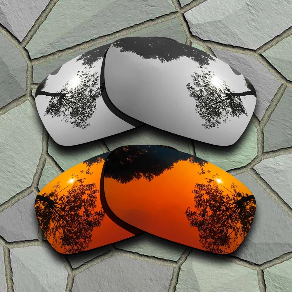 

Chrome&Red Orange Sunglasses Polarized Replacement Lenses for Oakley Fives Squared