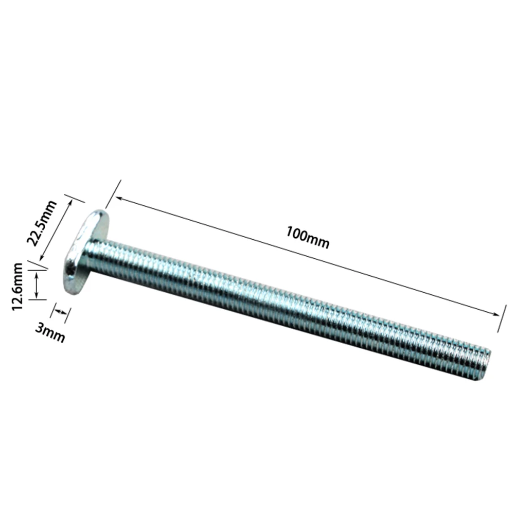 Щепка M8x100mm T-Nut раздвижные винты из углеродистой стали для 30 серии направляющая для резки t-слот Деревообработка Инструмент оцинкованный