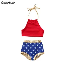 Seartist/летний комплект бикини для маленьких девочек 4 июля, купальный костюм из 2 предметов с принтом звезды купальный костюм для 1-6 лет, 40