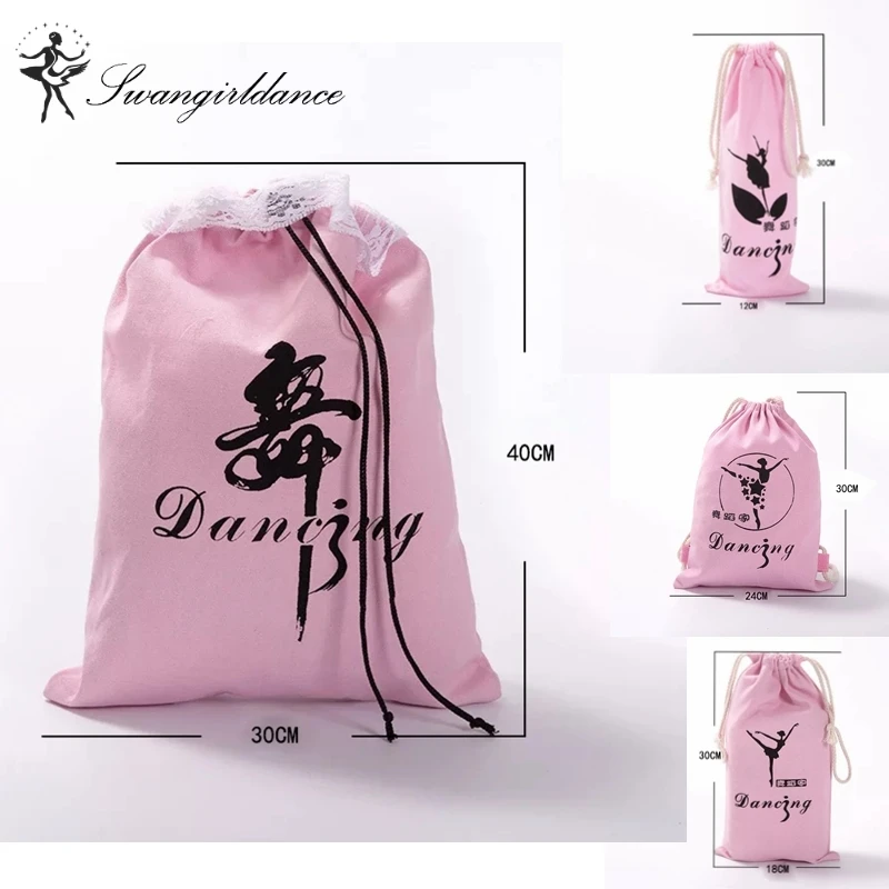 Черный, розовый балетный рюкзак для девочек, милые танцевальные сумки для малышей, пуанты, вышитые кружевные балетные сумки для танцев для детей, as8640