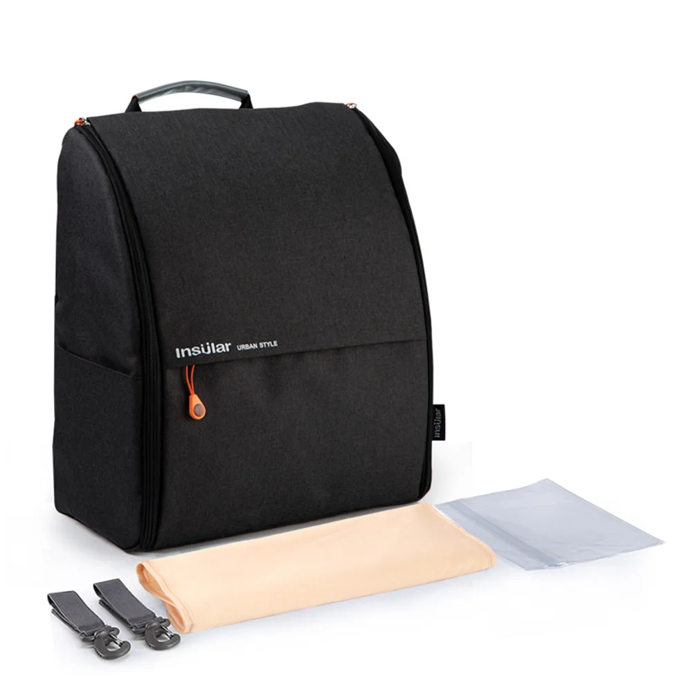 Внутренний подгузник коляска сумка большой Ёмкость подгузник рюкзак дизайнер кормящих сумка мода путешествия рюкзак для мам сумка для ухода за младенцем - Цвет: Black