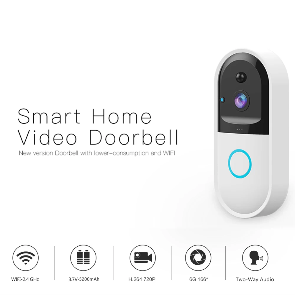 

WiFi 2.4GH B50 Wireless Intercom Video Doorbell Camera Smart APP Control Door Bell IP Camera with Video Night Vision Detection