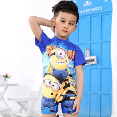 children s swimwear Despicable Me Boys children bathing suit Minion Boyleg Swimsuit Kids Swimwear font b