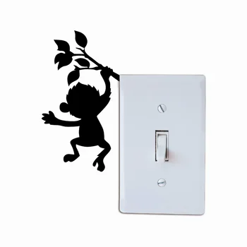 

Monkey-13 Cute Monkey Vinyl Switch Sticker Cartoon Animal Wall Sticker Decal for Kids Room Home Wallpaper