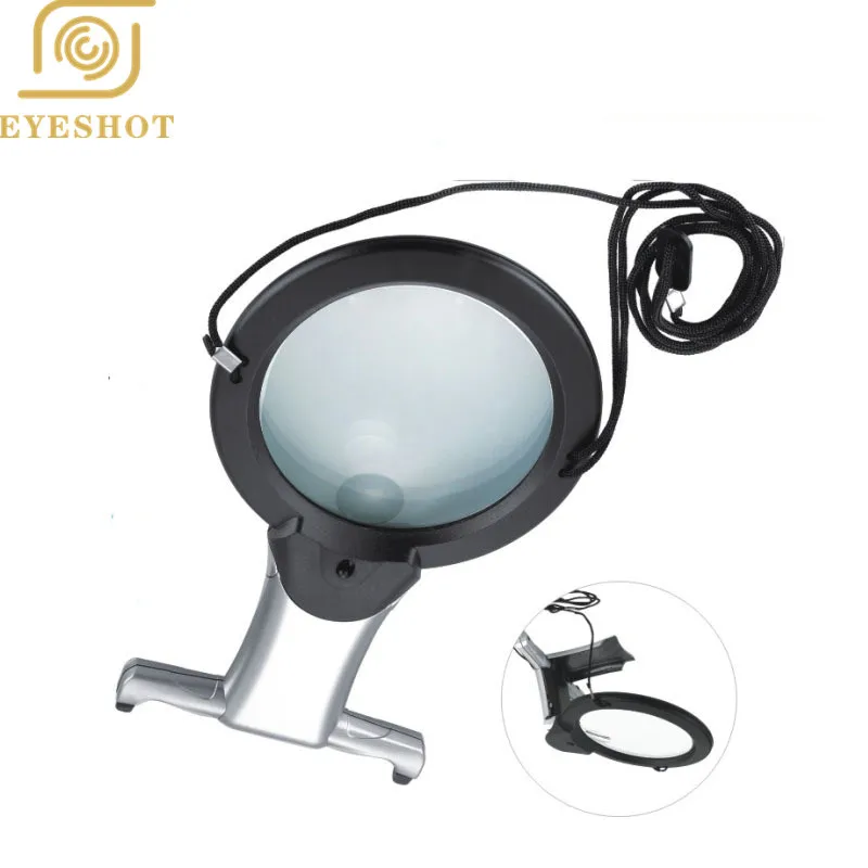 EYESHOT Lamp Magnifier with light Embroidery 2X Hands Free 5X Lens for
