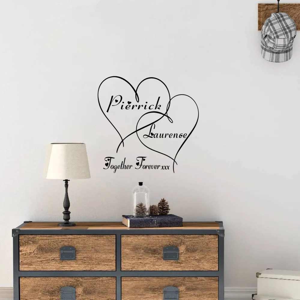Customer made Couples Name Personalized Together Forever Hearts Bedroom