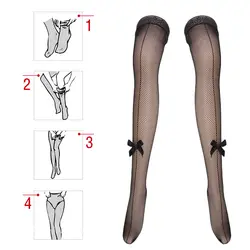 KLV, Женский пикантный кружевной очаровательный тонкая трубка, чулки, топ, задний шов, ажурные тонкие чулки с бантами, чулочно-носочные