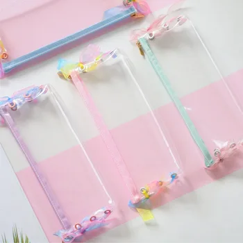 

1 Pcs Kawaii Pencil Case Summer confession PVC Gife Estuches School Pencil Box Pencil Bag School Supplies Stationery make up