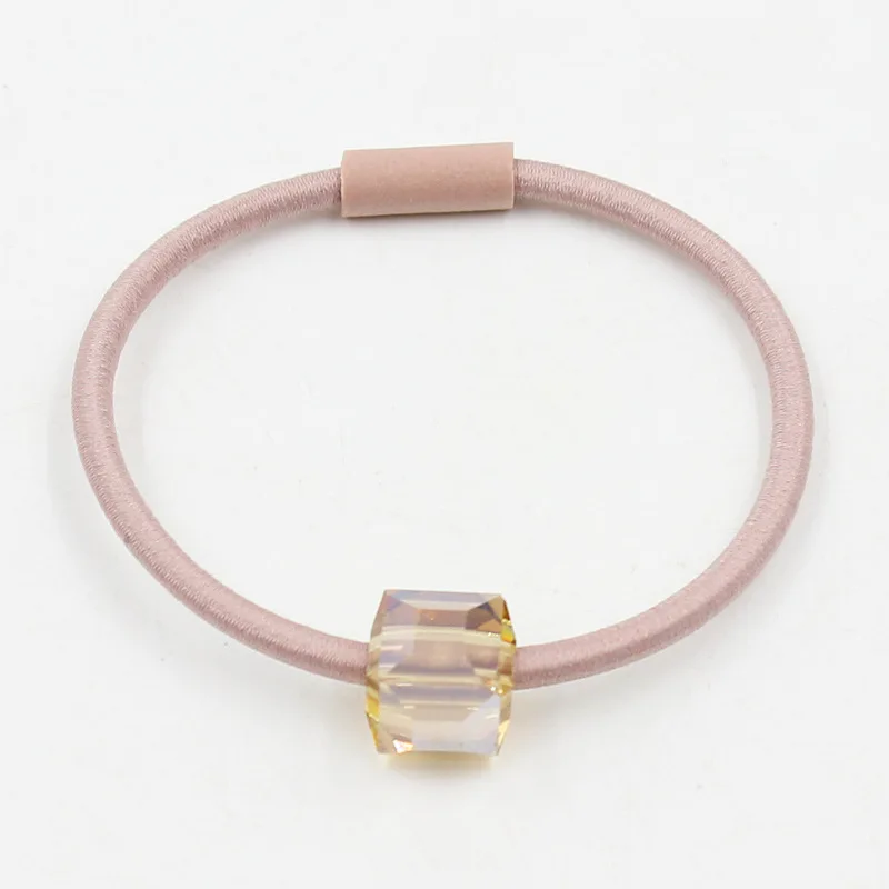 pink 6 шт./лот, хорошее качество, Кристальные Квадратные аксессуары, эластичные резинки для волос для женщин и девочек, головной убор, Женская повязка на голову - Цвет: pink