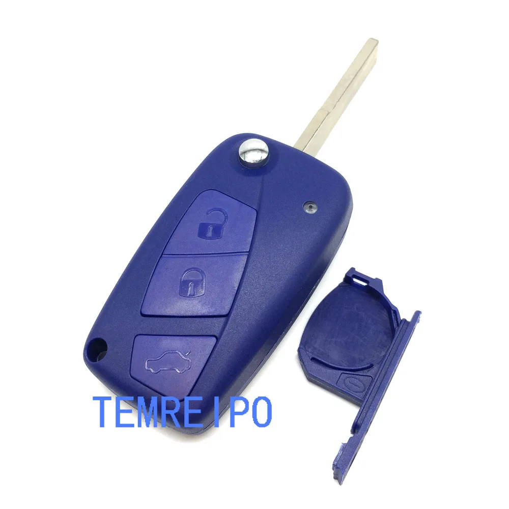 

10pcs/lot 3 Buttons Flip Remote Key Shell for FIAT Punto Ducato Stilo Panda Idea Doblo Bravo Keyless Fob Case Car Alarm Cover