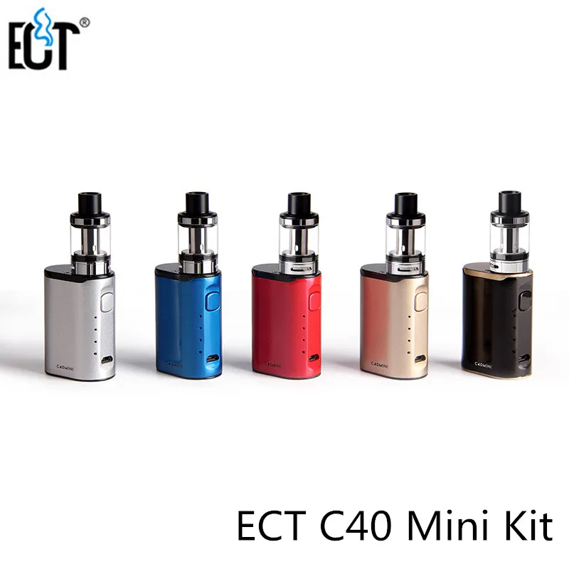 

Original ECT C40 Mini Kit Built-in 1800mAh Battery Vaporizer Box Mod Electronic Cigarette Kit 2.0ml Tank Airflow Control buttom