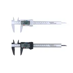 Углеродное волокно композитов ЖК-цифровой суппорт 0-150 мм Калибр микрометр измерительный инструмент суппорт Линейка с дюймовым до мм