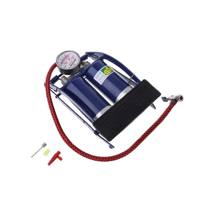 

Double Twin Barrel Cylinder Air Inflator Foot Pump Car Van Bicycle Bike Tyre Car Accessories