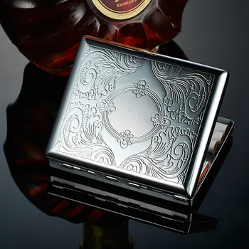 

Male Cigarette Cigarette Box Ultra-thin Stainless Steel Automatic Packing Box Gift Bag Mail Creative