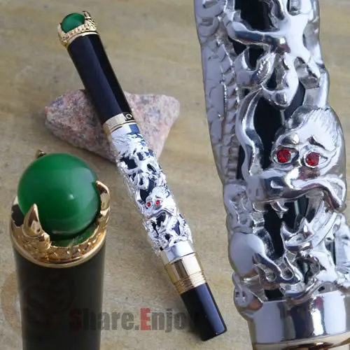 

JINHAO SILVER DRAGON KING PLAY PEARL 18KGP FINE NIB FOUNTAIN PEN OVERLORD