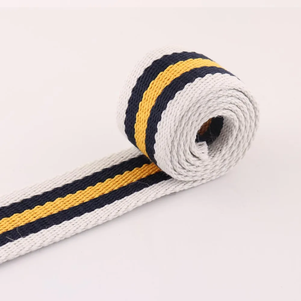 

2Yards 38mm Stripe Webbing Cotton/polyester Canvas Webbings for Tape Bag Straps Belt key fobs bag Accessories