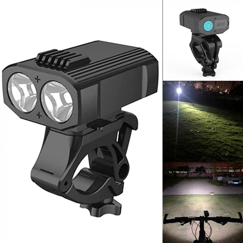 

Y16 400LM 2 XPE LED 5 Modes USB Bicycle Riding Light LED Flashlight with 360 Degree Rotation Bracket for Bike Front Headlight