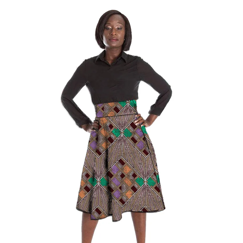 Расклешенный принт Кенте африканская юбка элемент дамы Дашики юбки на заказ африканская одежда женские Вечерние/Свадебные