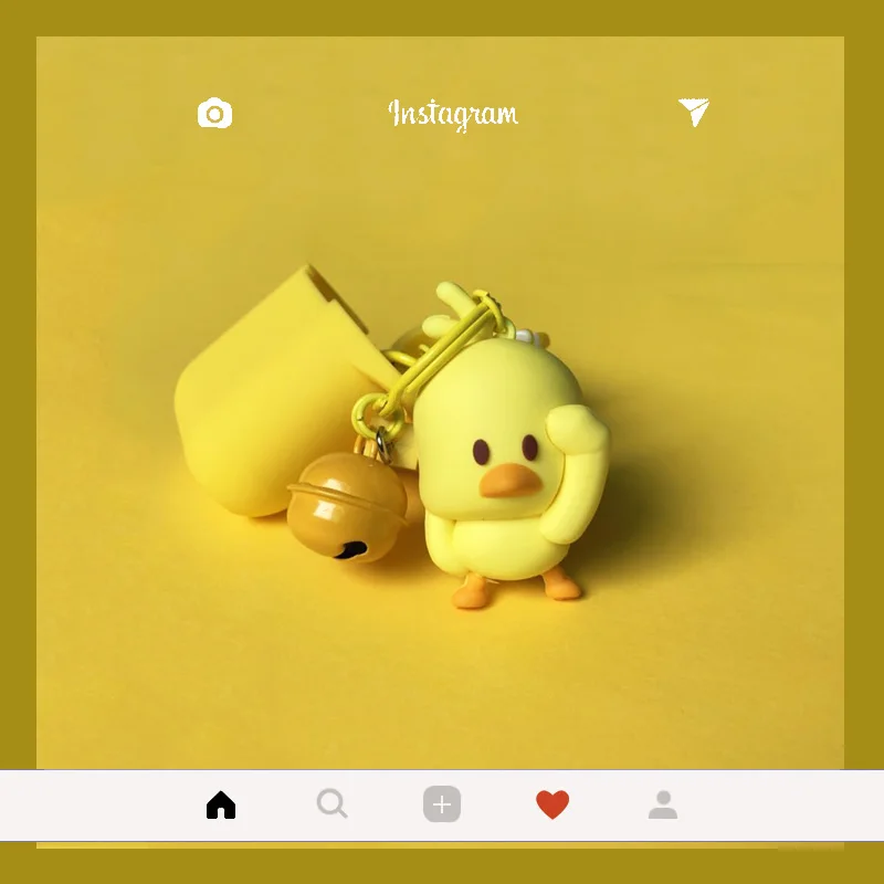 

Yellow Silicone Case For Apple Airpods Shockproof Cover For Apple AirPods Earphone Cases With Keyring