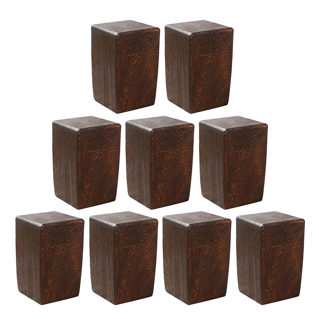 9pcs Square Wooden Tea Box Maccha Storage Box Canister Tea Jar Caddy Storage Box Case Handmade Organizer