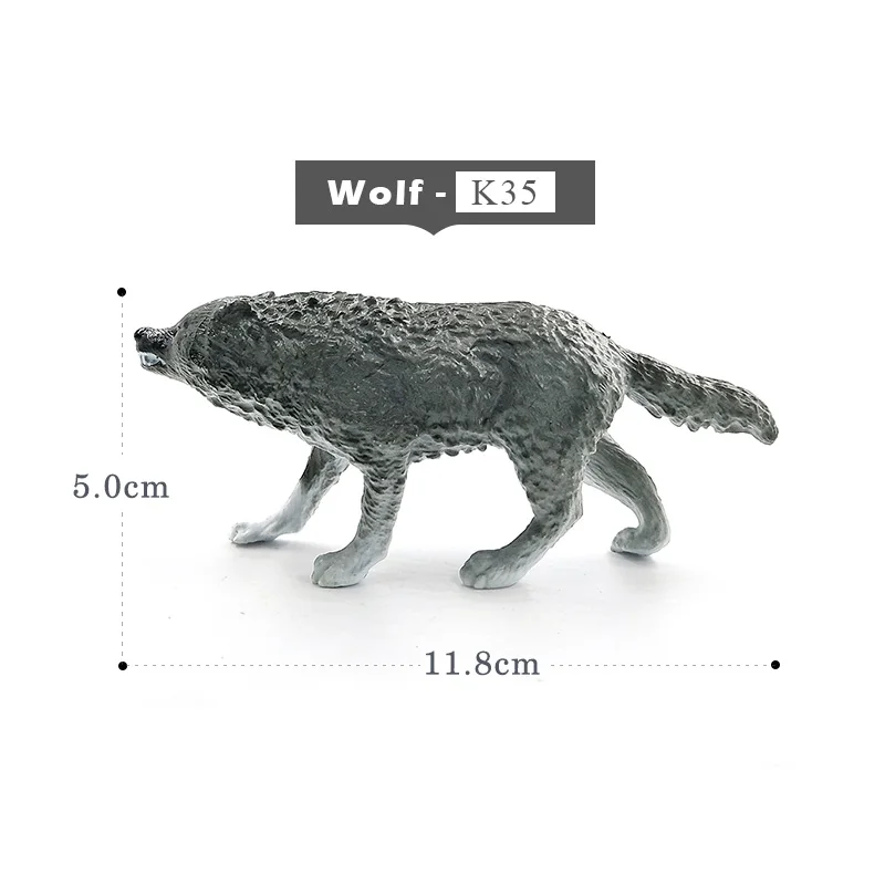 Шимпанзе Тигр Лев черный леопард белый медведь волк гиена пантера Модель Животного Фигурка домашний декор украшения аксессуары современные - Цвет: Wolf