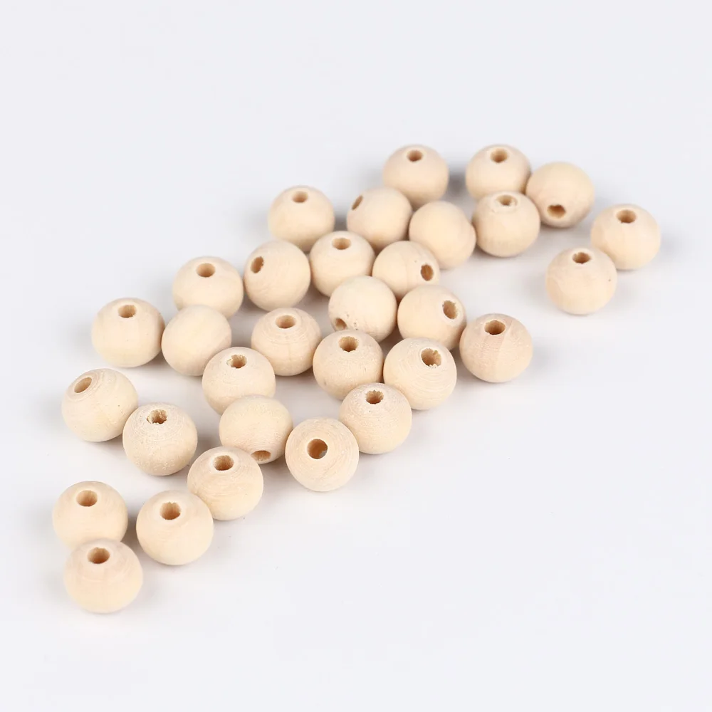 TYRY.HU 20Pc/lot Wooden Teething Beads Baby Teething Pendant Necklace Eco-frinedly Baby Chewing Nursing Toys 10mm 14mm 18mm 25mm